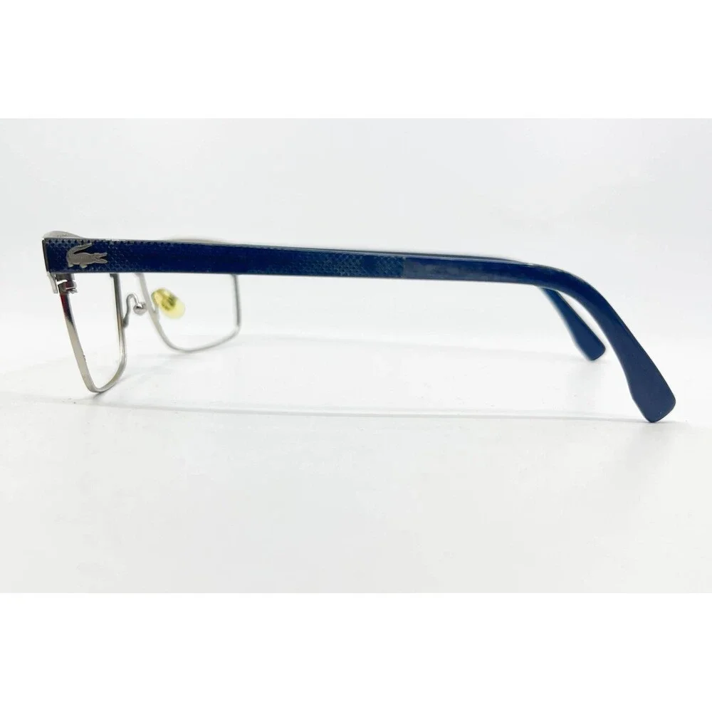 Lacoste Eyeglasses Mens Blue Silver L2198 424 Square Frames 55-18-145